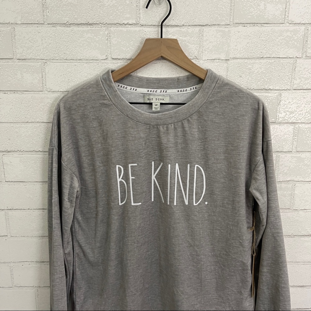 Rae Dunn “Be Kind.” Velour Long Sleeve Top - Picture 2 of 12